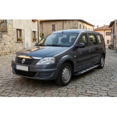 Бокові пороги Sunrise (2 шт., алюміній) для Renault Logan MCV 2005-2013 рр