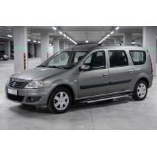 Бокові пороги RedLine V1 (2 шт., алюміній) для Renault Logan MCV 2005-2013 рр