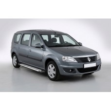 Бокові пороги Line (2 шт., алюміній) для Renault Logan MCV 2005-2013 рр