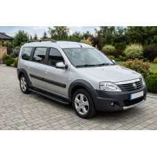 Бокові пороги Bosphorus Black (2 шт., алюміній) для Renault Logan MCV 2005-2013 рр