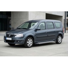 Бокові пороги Rainbow (2 шт., алюміній) для Renault Logan MCV 2005-2013 рр