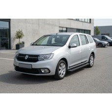 Боковые Подножки Allmond Black (2 шт., Алюминий) для Dacia Logan MCV 2013-2020 гг