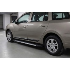Бокові пороги Duru (2 шт., алюміній) для Renault Logan MCV 2013-2022 рр