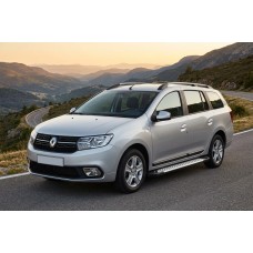 Боковые пороги Allmond Grey (2 шт., алюминий) для Renault Logan MCV 2013-2022 гг