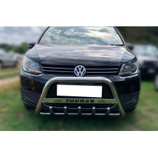 Кенгурятник (нерж) 60 мм, без надписи для Volkswagen Touran 2010-2015 гг