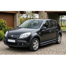 Боковые Подножки Allmond Black (2 шт., Алюминий) для Dacia Sandero 2007-2013 гг