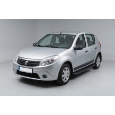 Боковые пороги Bosphorus Black (2 шт., алюминий) для Renault Sandero 2007-2013 гг