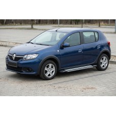 Бокові пороги Rainbow (2 шт., Алюміній) для Renault Sandero 2013-2022 рр