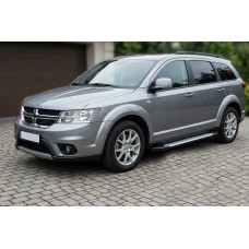 Бокові пороги Allmond Grey (2 шт., алюміній) для Dodge Journey 2008-2020 рр