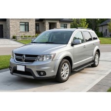 Бокові пороги Allmond Black (2 шт., алюміній) для Dodge Journey 2008-2020 рр
