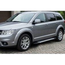Бокові пороги Allmond Grey (2 шт., алюміній) для Fiat Freemont 2011-2016 рр