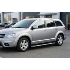 Бокові пороги Maydos V1 (2 шт., Алюміній -2026 нерж) для Fiat Freemont 2011-2016 рр