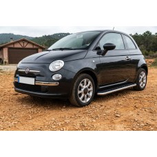 Бокові пороги Maydos V1 (2 шт., Алюміній -2026 нерж) для Fiat 500/500L 2013-2022 рр