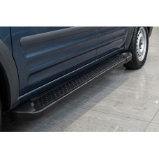 Боковые Подножки Allmond Black (2 шт., Алюминий) Макси База для Ford Connect 2002–2006 гг