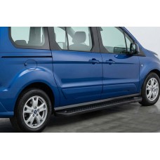Бокові пороги Allmond Black (2 шт., алюміній) Максі база для Ford Connect 2014-2021 рр