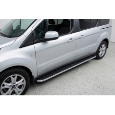 Бокові пороги Tayga Grey (2 шт., алюміній) Стандартна база для Ford Connect 2014-2021 рр