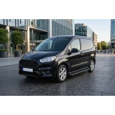 Бокові пороги Allmond Black (2 шт., алюміній) для Ford Courier 2014-2023 рр