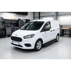 Бокові пороги Bosphorus Black (2 шт., Алюміній) для Ford Courier 2014-2023 рр