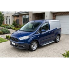 Бокові пороги Allmond Grey (2 шт., алюм) для Ford Courier 2014-2023 рр