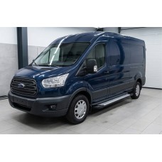Бокові пороги Allmond Grey (2 шт., алюм.) L1 (Regular) для Ford Transit 2014- рр