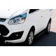 Боковые Подножки Allmond Black (2 шт., Алюминий) Длинная База для Ford Custom 2013-2022 гг