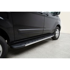 Бокові пороги Duru (2 шт., Алюміній) Довга база для Ford Custom 2013-2022 рр