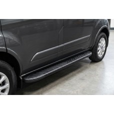 Бокові пороги Bosphorus Black (2 шт., Алюміній) Довга база для Ford Custom 2013-2022 рр