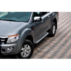 Бокові пороги Allmond Grey (2 шт., алюм) для Ford Ranger 2011-2022 рр