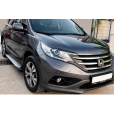 Бокові пороги Allmond Grey (2 шт., алюм.) для Honda CRV 2012-2016 рр