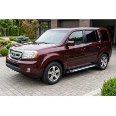 Бокові пороги Line (2 шт., Алюміній) для Honda Pilot 2008-2015 рр