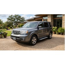 Бокові пороги Allmond Grey (2 шт., алюм.) для Honda Pilot 2008-2015 рр