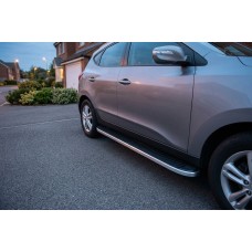 Бокові пороги Tayga Grey (2 шт., алюміній) для Hyundai IX-35 2010-2015 рр
