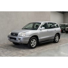 Бокові пороги Allmond Black (2 шт., Алюміній) для Hyundai Santa Fe 1 2000-2006 рр