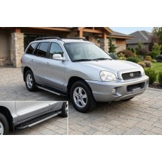 Бокові пороги RedLine V1 (2 шт., Алюміній) для Hyundai Santa Fe 1 2000-2006 рр