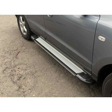 Бокові пороги Rainbow (2 шт., Алюміній) для Hyundai Santa Fe 1 2000-2006 рр