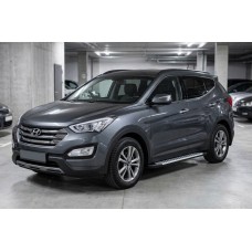 Боковые Подножки Line (2 шт., Алюминий) для Hyundai Santa Fe 3 2012-2018 гг