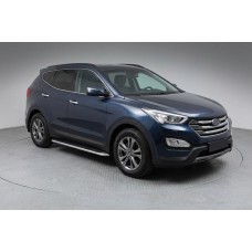 Боковые Подножки Maydos V1 (2 шт., Алюминий и Нержавейка) для Hyundai Santa Fe 3 2012-2018 гг