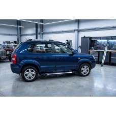 Бокові пороги Line (2 шт., Алюміній) для Hyundai Tucson JM 2004- рр