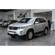 Бокові пороги Allmond Black (2 шт., Алюміній) 2010-2013 для Kia Sorento II XM рр