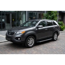 Бокові пороги Duru (2 шт., алюміній) 2010-2013 для Kia Sorento II XM рр