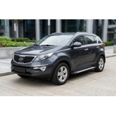 Боковые Подножки Line (2 шт., Алюминий) для Kia Sportage 2010-2015 гг