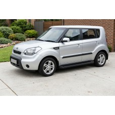 Бокові пороги Allmond Black (2 шт., Алюміній) для Kia Soul I 2008-2013 рр