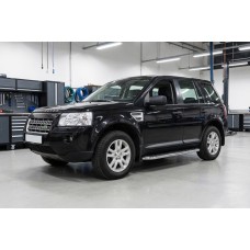 Бокові пороги Maydos V1 (2 шт., Алюміній -2026 нерж) для Land Rover Freelander II 2006-2014 рр