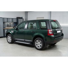 Бокові пороги Allmond Grey (2 шт., алюміній) для Land Rover Freelander II 2006-2014 рр
