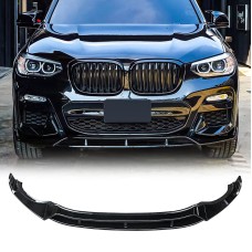 Передний спойлер 3D (для M-Sport 2018-2022, черный глянец) для BMW X3 G01 2018- гг
