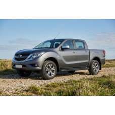 Бокові пороги Allmond Black (2 шт., Алюміній) для Mazda BT-50 2012- рр
