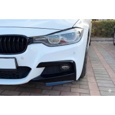 Угловые накладки на передний бампер (для M-Sport, ABS) для BMW 3 серия F30/F31 2012-2019 гг