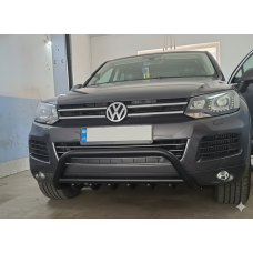 Кенгурятник WT003 Black (нерж) для Volkswagen Touareg 2010-2018 рр