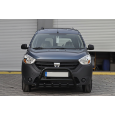 Кенгурятник WT003 Черный (Нержавеющая сталь) для Renault Dokker 2013-2022 гг