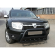 Кенгурятник с надписью WT004 Черный (нержавейка) для Renault Duster 2008-2017 гг